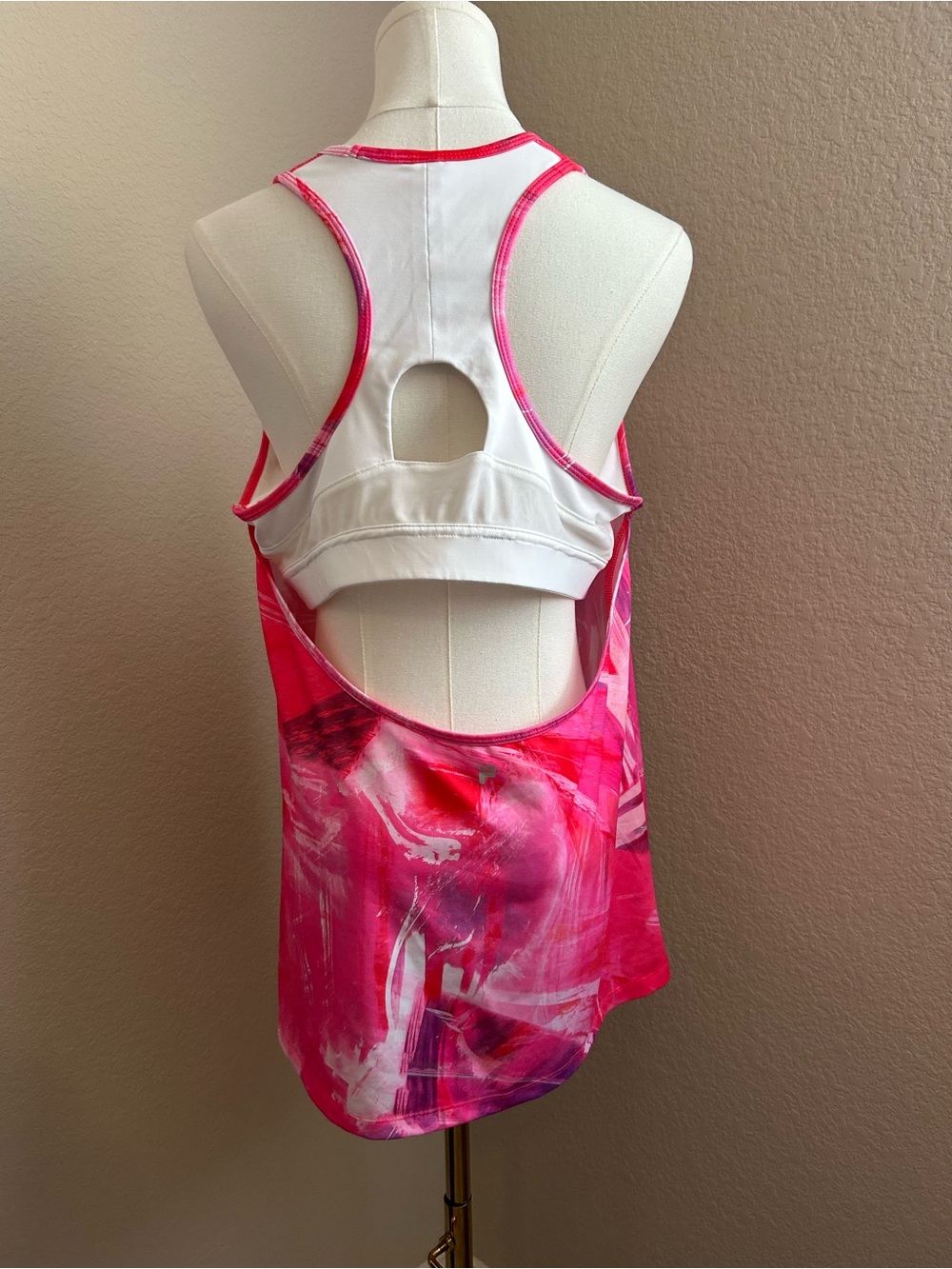 Fila Pink Abstract Racerback Tank Top - Picture 3 of 3